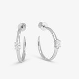 She's On Point Hoops 1" - Silver