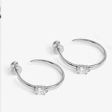 She's On Point Hoops 1" - Silver
