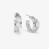 She's On Point Pavé Lasso Earrings - Silver