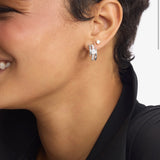 She's On Point Pavé Lasso Earrings - Silver