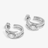 She's On Point Pavé Lasso Earrings - Silver