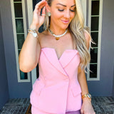 Summer Dream Pink Strapless Top