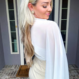 Modern Elegance Cape Blouse