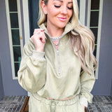 Everyday Glam Half Zip Suede Jacket