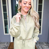 Everyday Glam Half Zip Suede Jacket