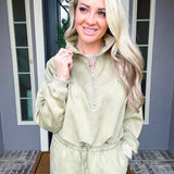 Everyday Glam Half Zip Suede Jacket