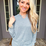 Dream Girl Soft Lounge Top - Charcoal