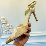 Couture Step Gold Tip Pump - Cream