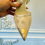 Couture Step Gold Tip Pump - Cream