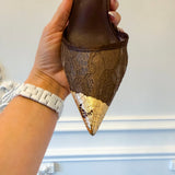 Couture Step Gold Tip Pump - Chocolate
