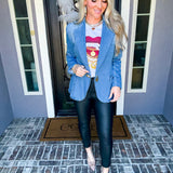 Luxe Edition Denim Padlock Blazer