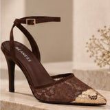 Couture Step Gold Tip Pump - Chocolate