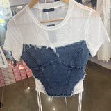Denim Dreams Sheer Top