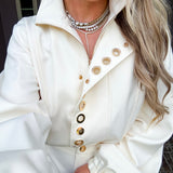 Elevated Casual Gold Detail Jacket