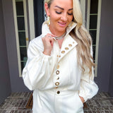 Elevated Casual Gold Detail Jacket