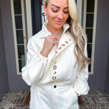 Elevated Casual Gold Detail Jacket