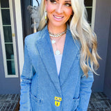 Luxe Edition Denim Padlock Blazer