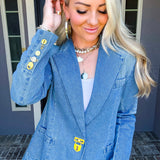 Luxe Edition Denim Padlock Blazer
