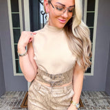Snake Charmer Snakeskin Belted Top