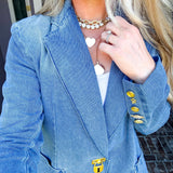 Luxe Edition Denim Padlock Blazer
