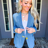 Luxe Edition Denim Padlock Blazer