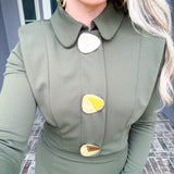 Chic Lifestyle Gold Detail Olive Top