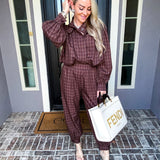 Autumn On Fifth Plaid Joggers
