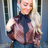 Fall Flirt Polka Dot Blouse
