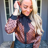 Fall Flirt Polka Dot Blouse