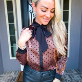 Fall Flirt Polka Dot Blouse