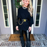 Onyx Belted Off Shoulder Top