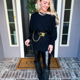 Onyx Belted Off Shoulder Top