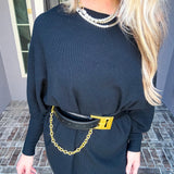 Onyx Belted Off Shoulder Top