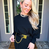 Onyx Belted Off Shoulder Top