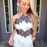 Haute Contrast Lace Trim Top