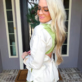 Tropic Muse Palm Tie Back Blouse
