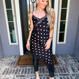 Vintage Muse Polka Dot Lace Asymmetric Top
