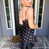 Vintage Muse Polka Dot Lace Asymmetric Top