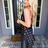 Vintage Muse Polka Dot Lace Asymmetric Top