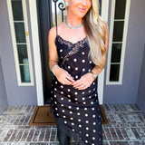 Vintage Muse Polka Dot Lace Asymmetric Top