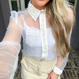 Pearl Obsession Sheer Blouse