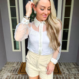 Pearl Obsession Sheer Blouse