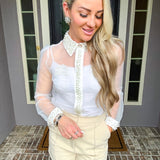 Pearl Obsession Sheer Blouse