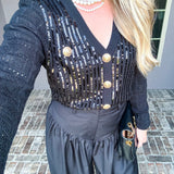 Rich Behavior Sequin Cardigan