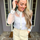 Pearl Obsession Sheer Blouse