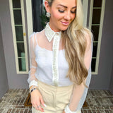 Pearl Obsession Sheer Blouse
