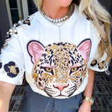 Luxe Leopard Jeweled Top