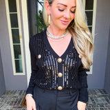 Rich Behavior Sequin Cardigan