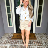 Espresso & Ambition Gold Detail Gold Blouse