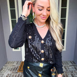 Onyx Empire Gold Button Skirt